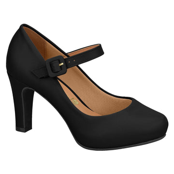 Vizzano 1840-303 Mary-Jane Pump in Black Napa